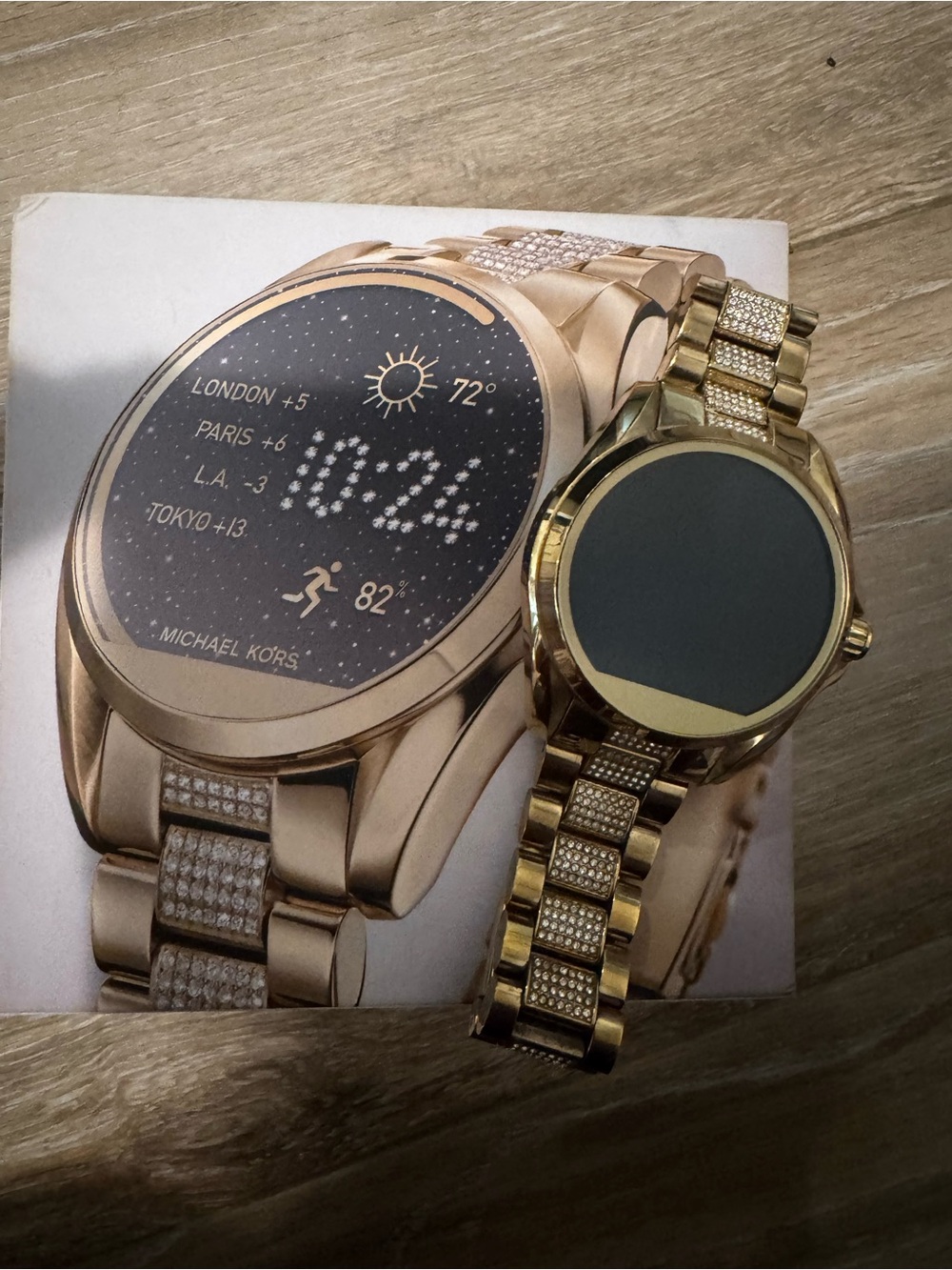 Michael Kors Gold Tone Crystal Link Smartwatch